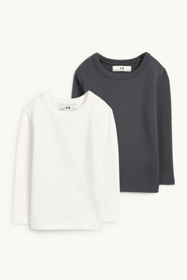 Kinder Jungen - Multipack 2er - Thermo-Unterziehshirt - schwarz / weiß