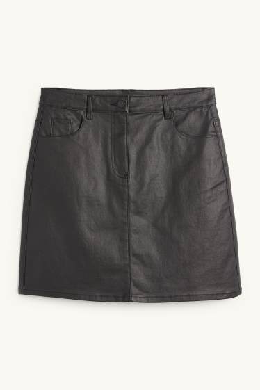 Donna - Minigonna - effetto brillante - nero