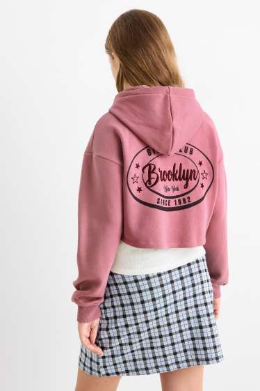 Children Girls - Brooklyn - set - hoodie and top - 2 piece - dark rose