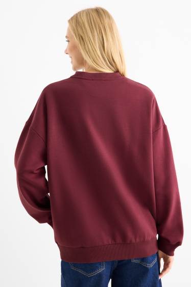 Femei - Bluză de molton - vișiniu