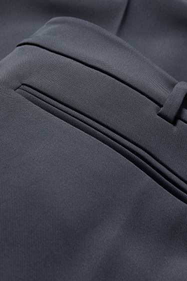 Dámské - Plátěné kalhoty - high waist - wide leg - modrá