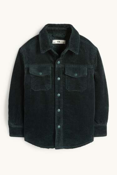 Enfants garçons - Veste-chemise en velours côtelé - vert foncé