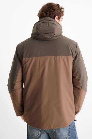 Home - Jaqueta tècnica amb caputxa - folrada - impermeable - marró