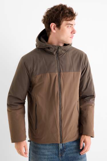 Home - Jaqueta tècnica amb caputxa - folrada - impermeable - marró