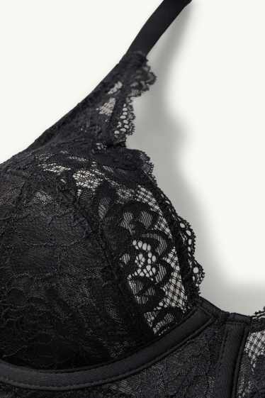 Dámské - Podprsenka s kosticemi - černá