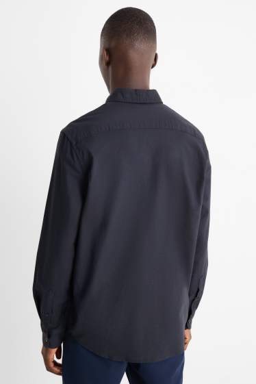 Home - Camisa - regular fit - button-down - blau fosc