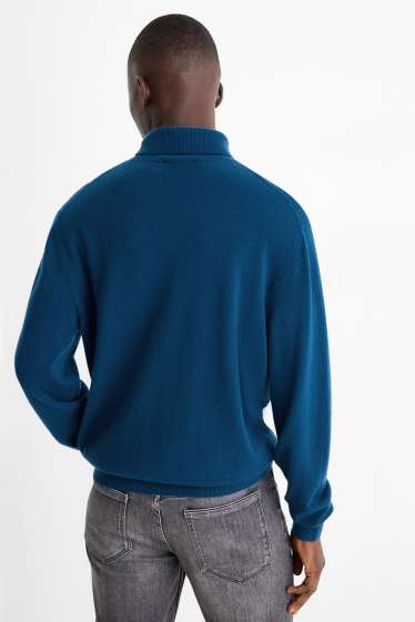 Herren - Kaschmir-Rollkragenpullover - petrol