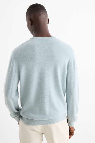 Hommes - Pull en cachemire - bleu clair