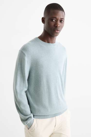 Hommes - Pull en cachemire - bleu clair