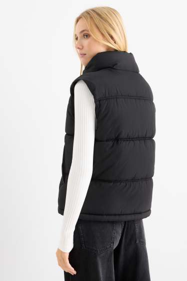 Women - Quilted gilet - black