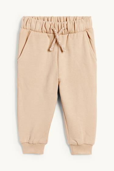 Baby: jongens - Wilde dieren - baby-outfit - 2-delig - wit / beige