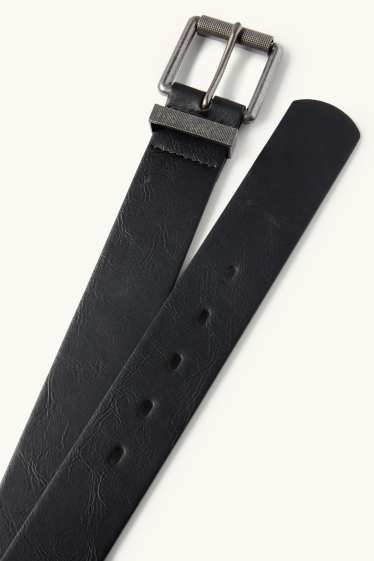 Herren - Gürtel - Lederimitat - schwarz
