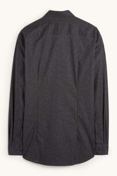 Heren - Business-overhemd - slim fit - Kent - met patroon - zwart