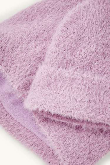 Children Girls - Set - hat and snood - 2 piece - light violet