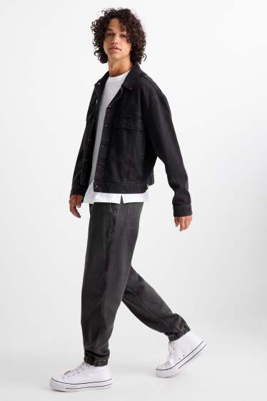 Men - Denim joggers - black