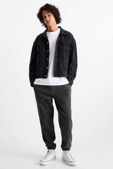 Men - Denim joggers - black