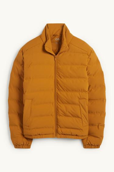 Heren - Gewatteerde jas - waterafstotend - donker oranje