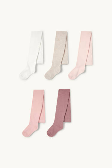 Bambine - Confezione da 5 - calzamaglia - rosa