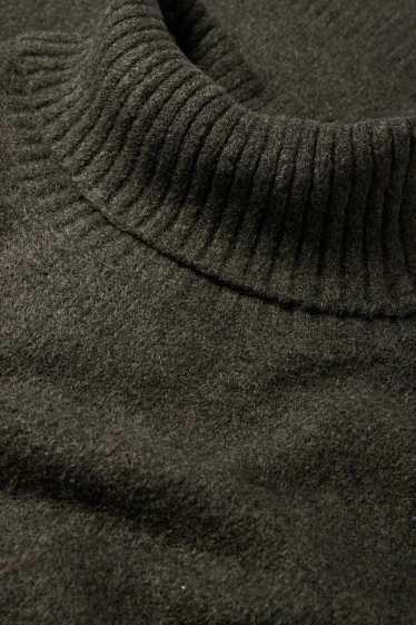 Femmes - Robe en maille - vert foncé