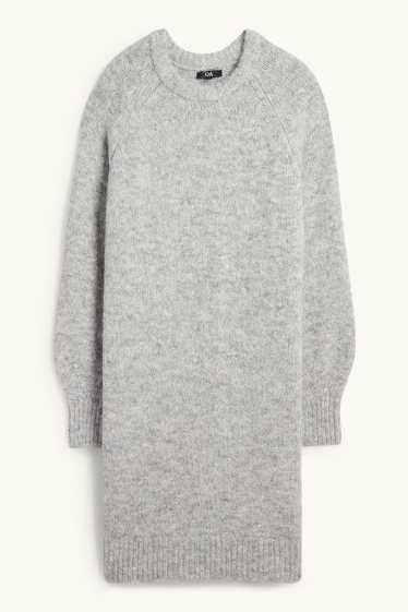 Femmes - Robe en maille - straight fit - gris clair