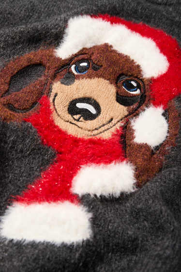 Women - Christmas jumper - sausage dog - dark gray