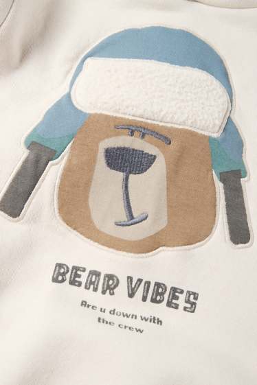 Niños - Pack de 2 - oso y dinosaurio - sudadera con capucha y sudadera sin capucha - azul / beis