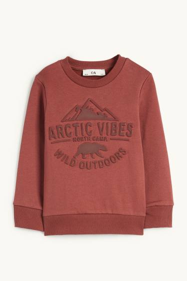 Kinder Buben - Bär - Sweatshirt - bordeaux
