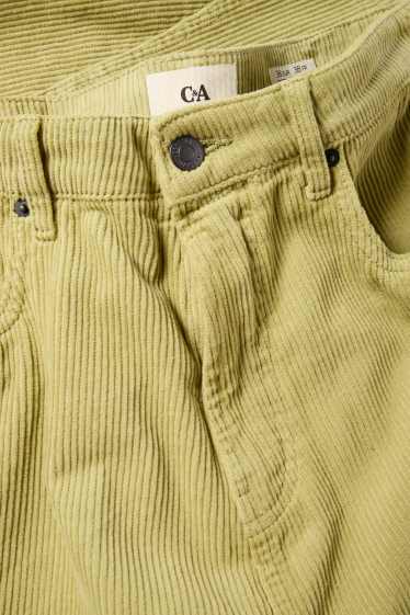 Damen - Cordhose - Mid Waist - Barrel Leg - hellgrün