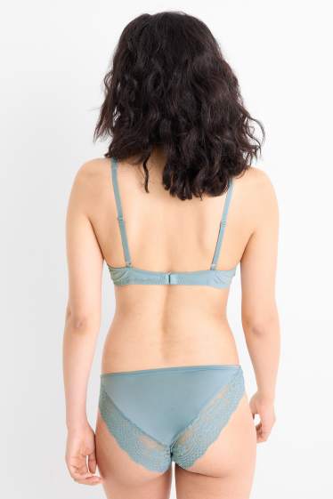 Women - Underwire bra - PLUNGE - padded - turquoise