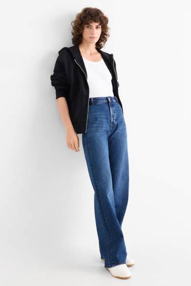 Femmes - Wide leg jean - high waist - LYCRA® - jean bleu