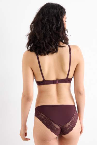 Femmes - Soutien-gorge avec armatures - PLUNGE - ampliforme - bordeaux