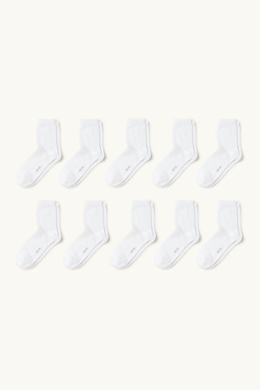 Femmes - Lot de 10 paires - chaussettes - blanc