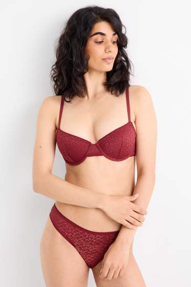 Femmes - Soutien-gorge avec armatures - DEMI - ampliforme - rouge foncé