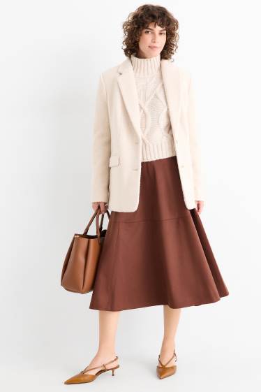 Donna - Gonna - similpelle scamosciata - marrone