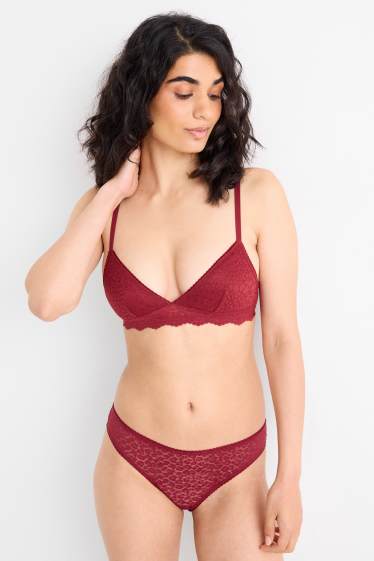 Femmes - Soutien-gorge sans armature - ampliforme - rouge foncé