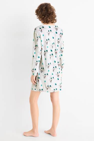 Donna - Camicia da notte - Snoopy - grigio chiaro melange