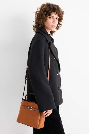 Women - Small shopper - faux suede - light brown