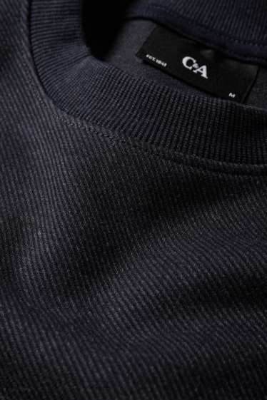 Bărbați - Bluză de molton - structurată - negru melanj