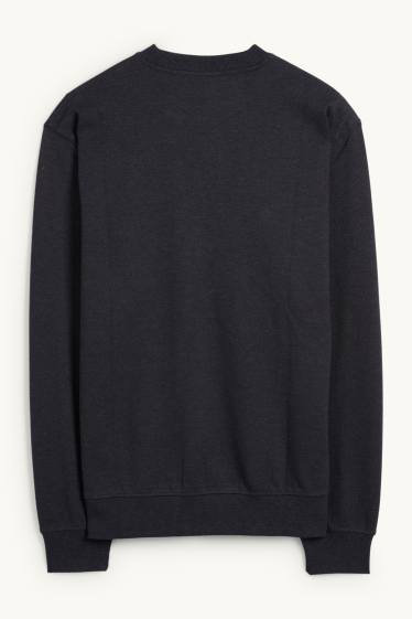 Bărbați - Bluză de molton - structurată - negru melanj