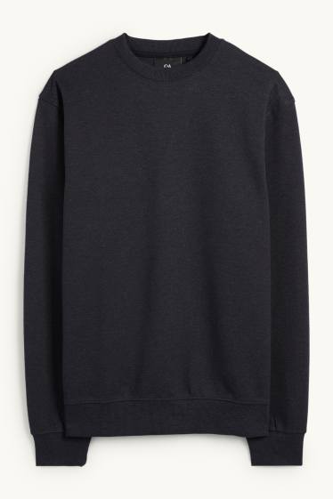 Bărbați - Bluză de molton - structurată - negru melanj