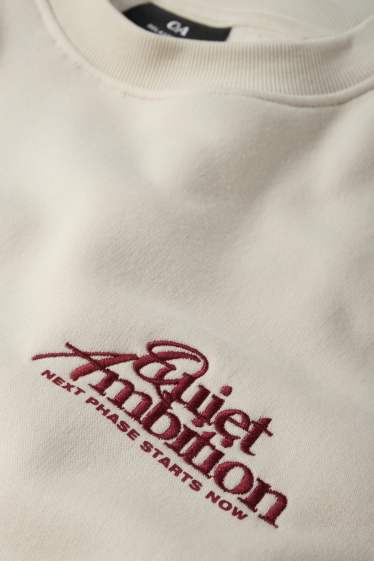 Bărbați - Bluză de molton - crem