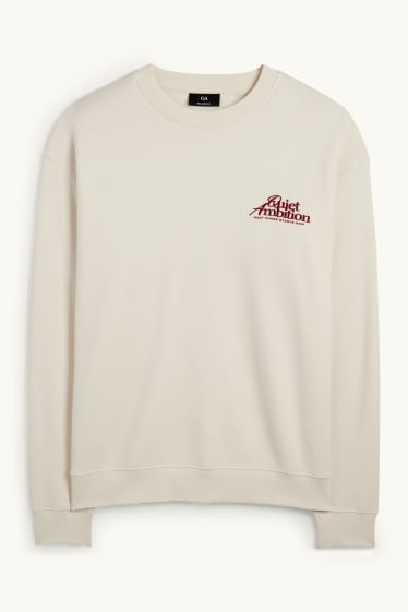 Bărbați - Bluză de molton - crem