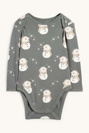 Unisex - Schneemann - Baby-Body - grün