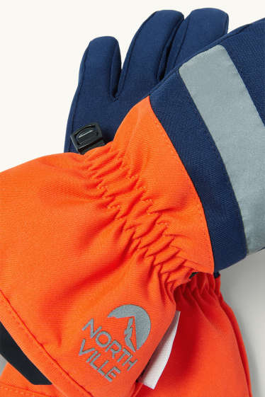 Kinder Buben - Ski-Handschuhe - wasserdicht - orange