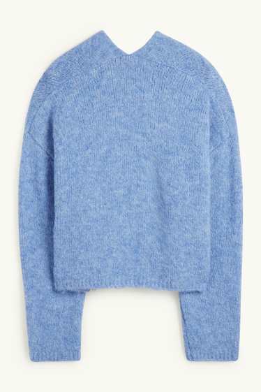 Dames - Gebreid vest - lichtblauw