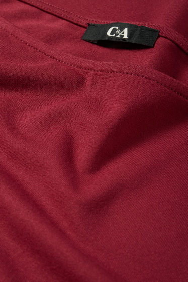 Damen - Langarmshirt - Regular Fit - dunkelrot