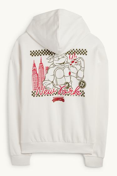 Uomo - Felpa con cappuccio oversize - Tartarughe Ninja - bianco crema