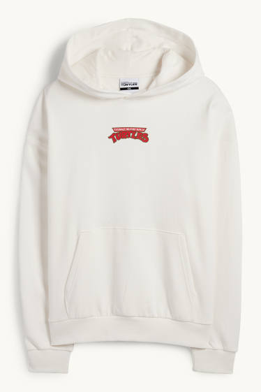 Uomo - Felpa con cappuccio oversize - Tartarughe Ninja - bianco crema