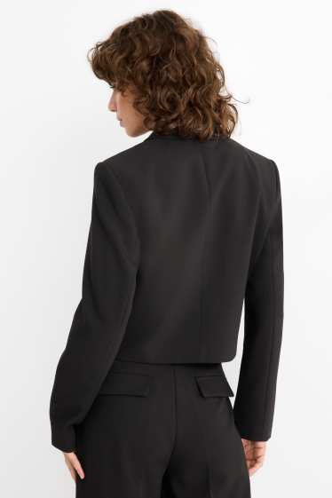 Damen - Crop Blazer - tailliert - schwarz