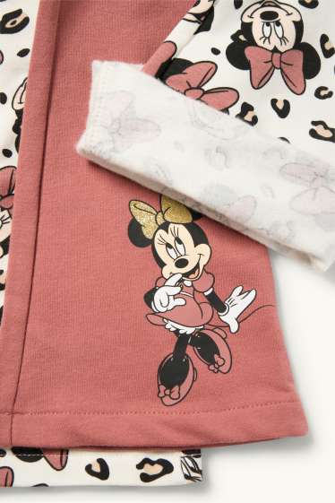 Kinderen: meisjes - Set van 2 - Minnie Mouse - flared thermolegging - donker rose